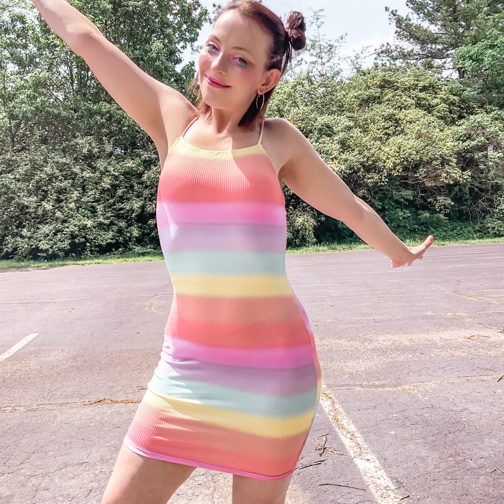 Rainbow Bodycon Dress
